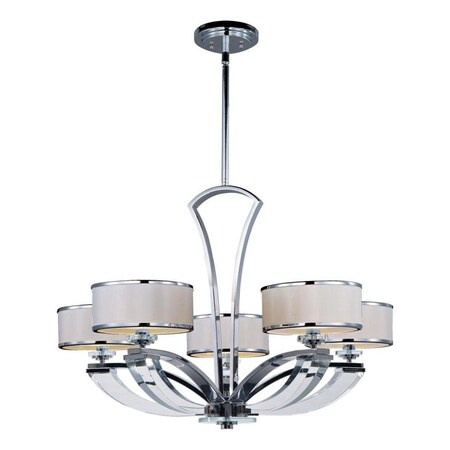 Maxim Five Light Polished Chrome Beveled Crystal Glass Up Chandelier 39825BCWTPC